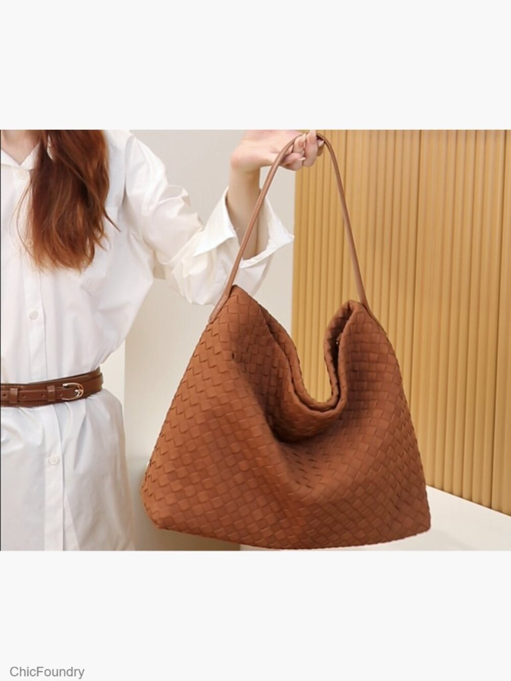 Woven Tote Bag with Removable Strap - Fits Laptop - Picture 7 of 7